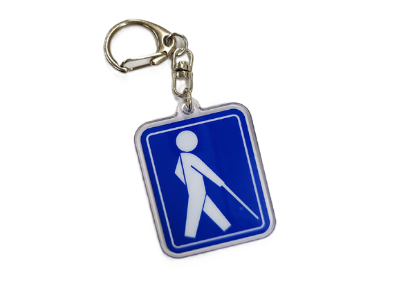 盲人のための国際シンボルマークキーホルダーの写真